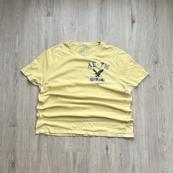 American Eagle Outfitters Other - Vintage American Eagle Embroidered Tee Shirt Men's XXL Yellow Americana Preppy